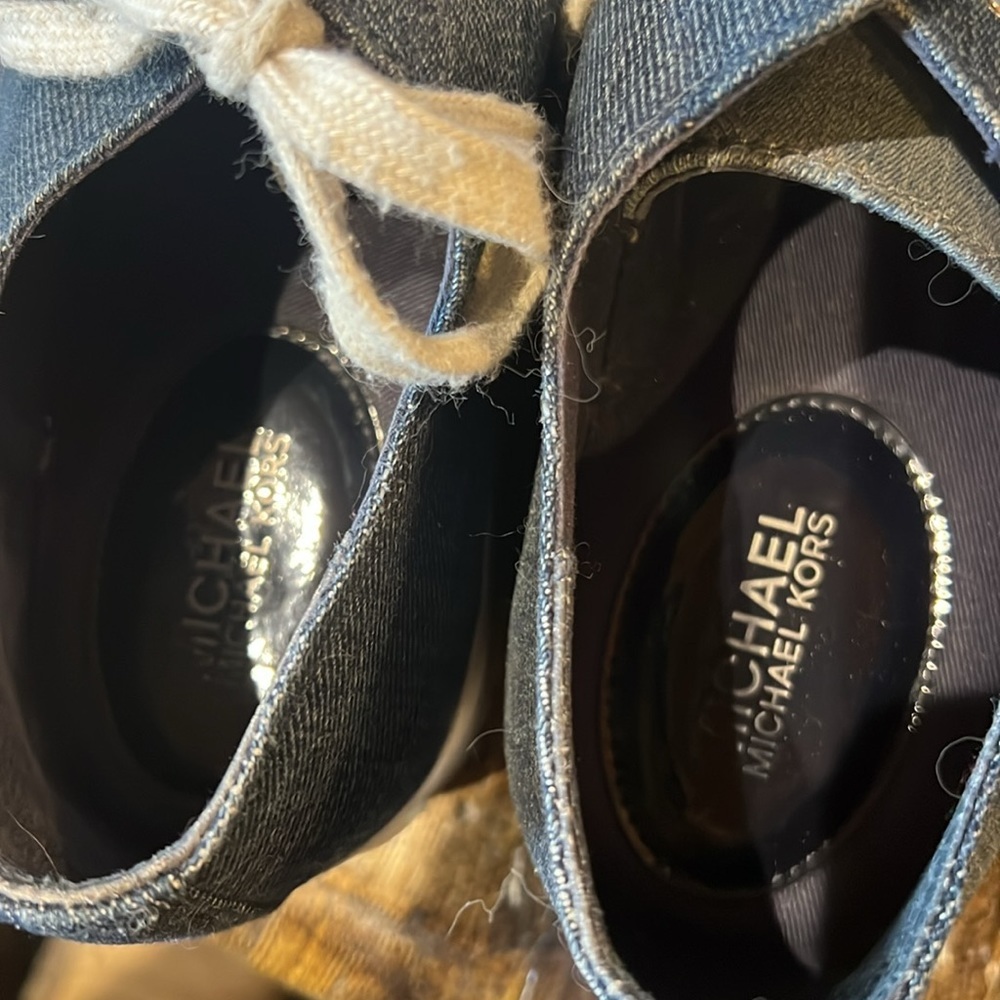 Michael Kors Women’s Ronnie Platform Sneakers Blue Denim Sz 7.5,  Indigo - Picture 11 of 16